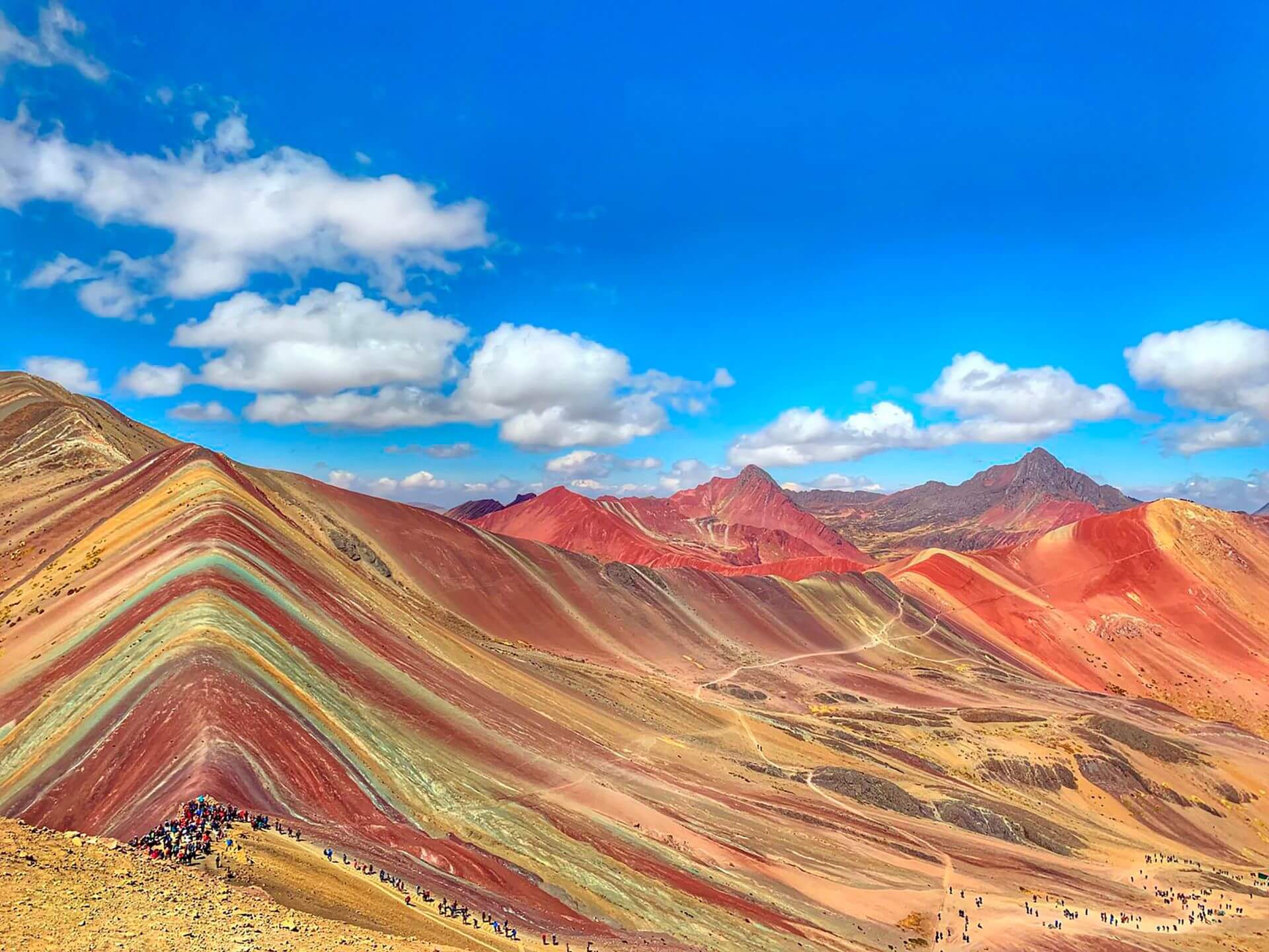 View of the Rainbow Mountains