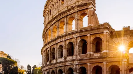 Sunset at Colloseum in Rome, Italy