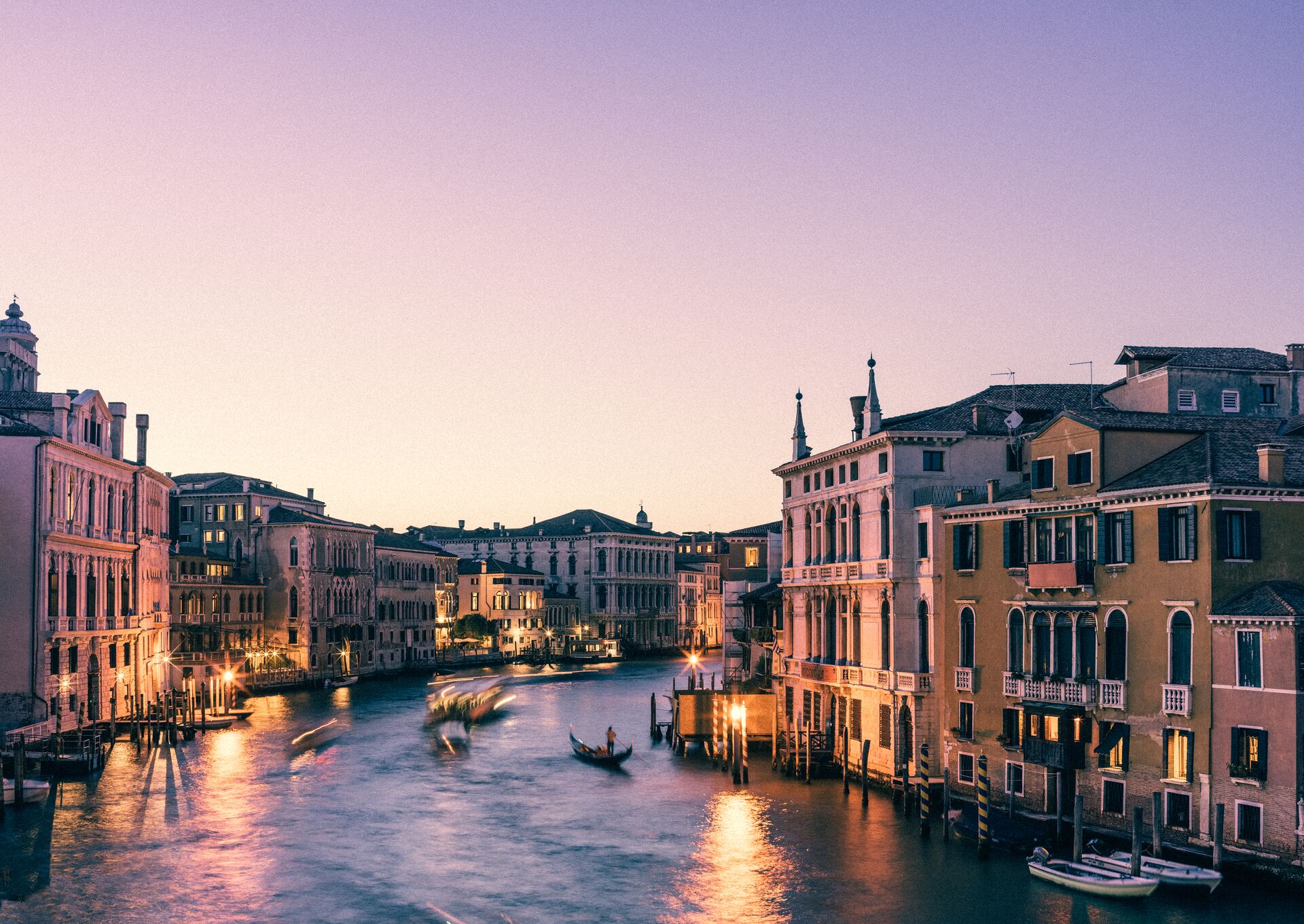 A Sunset Dusk View Of Venice in Italy