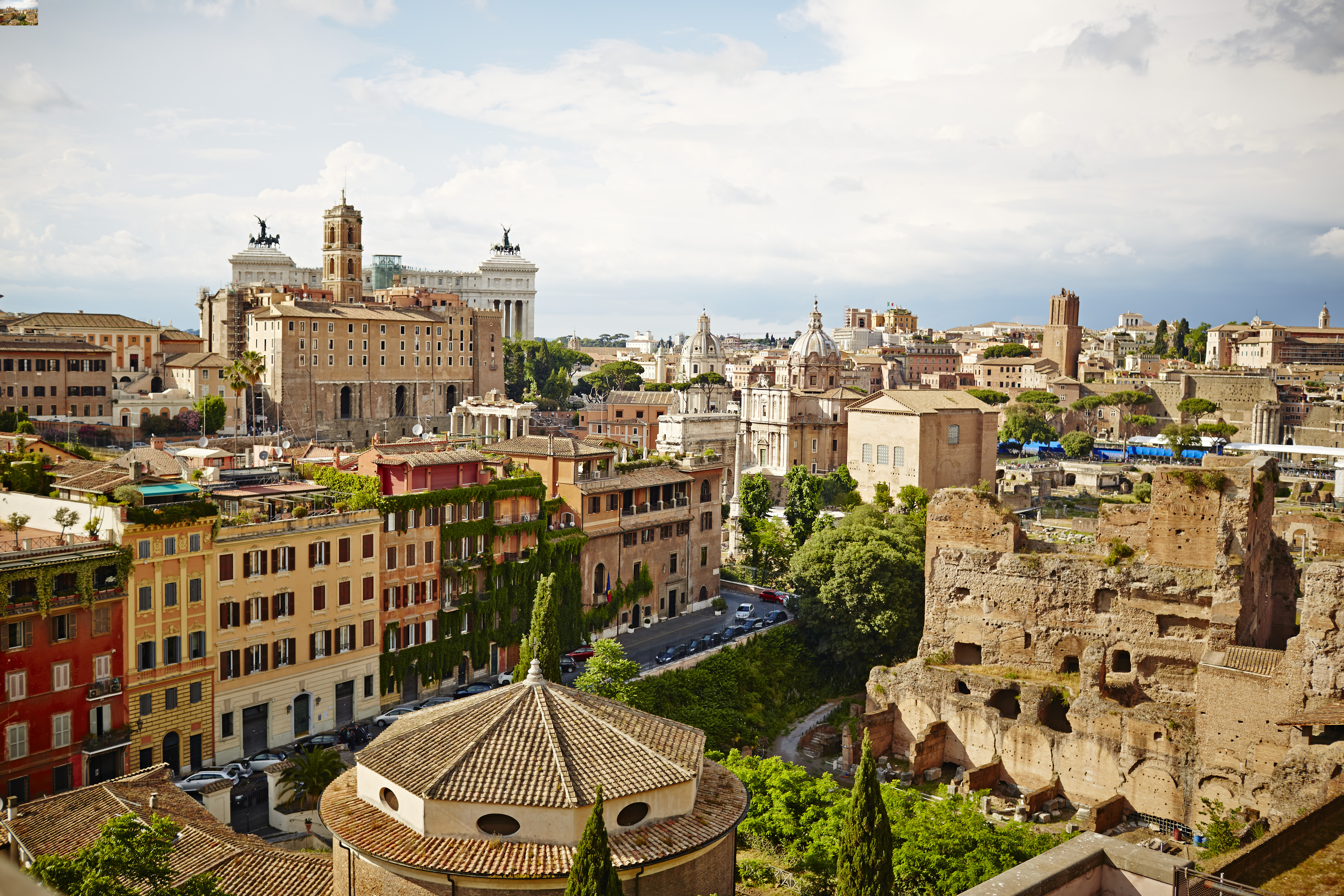 Rome panorama with Victor Emmanuel II monument in the backround