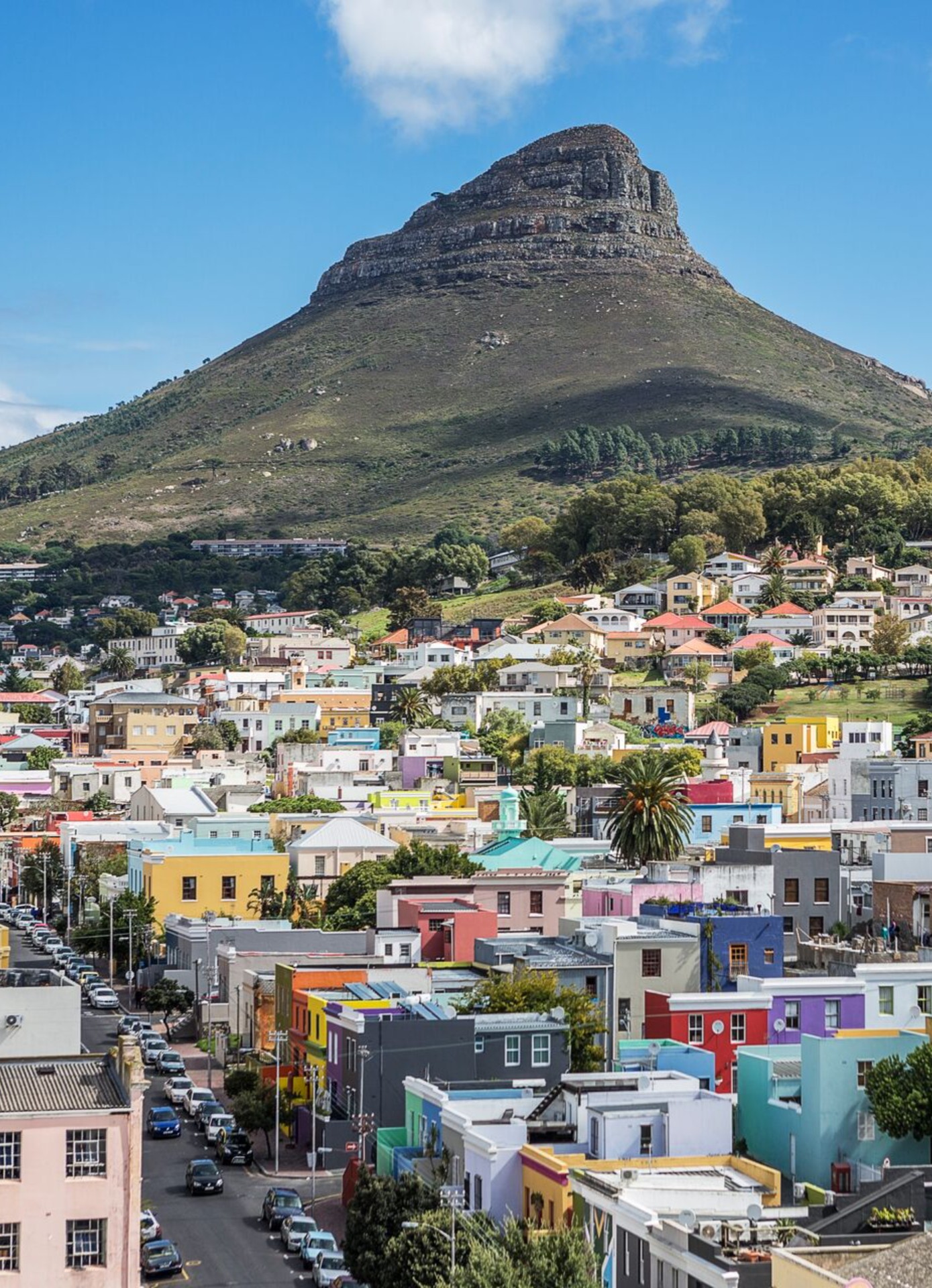 Colourful buildings in Cape Town in South Africa