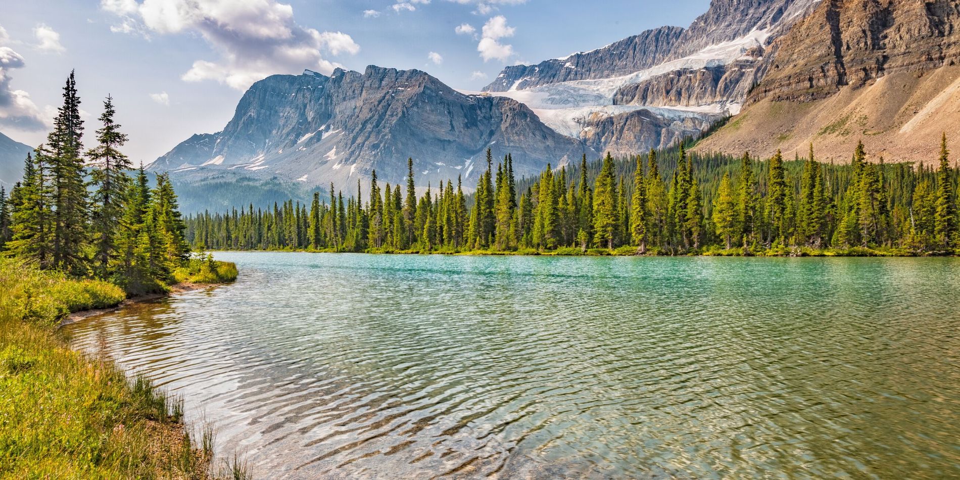 Crowfoot Glacier And Upper Bow Lake Banff National Park Canada