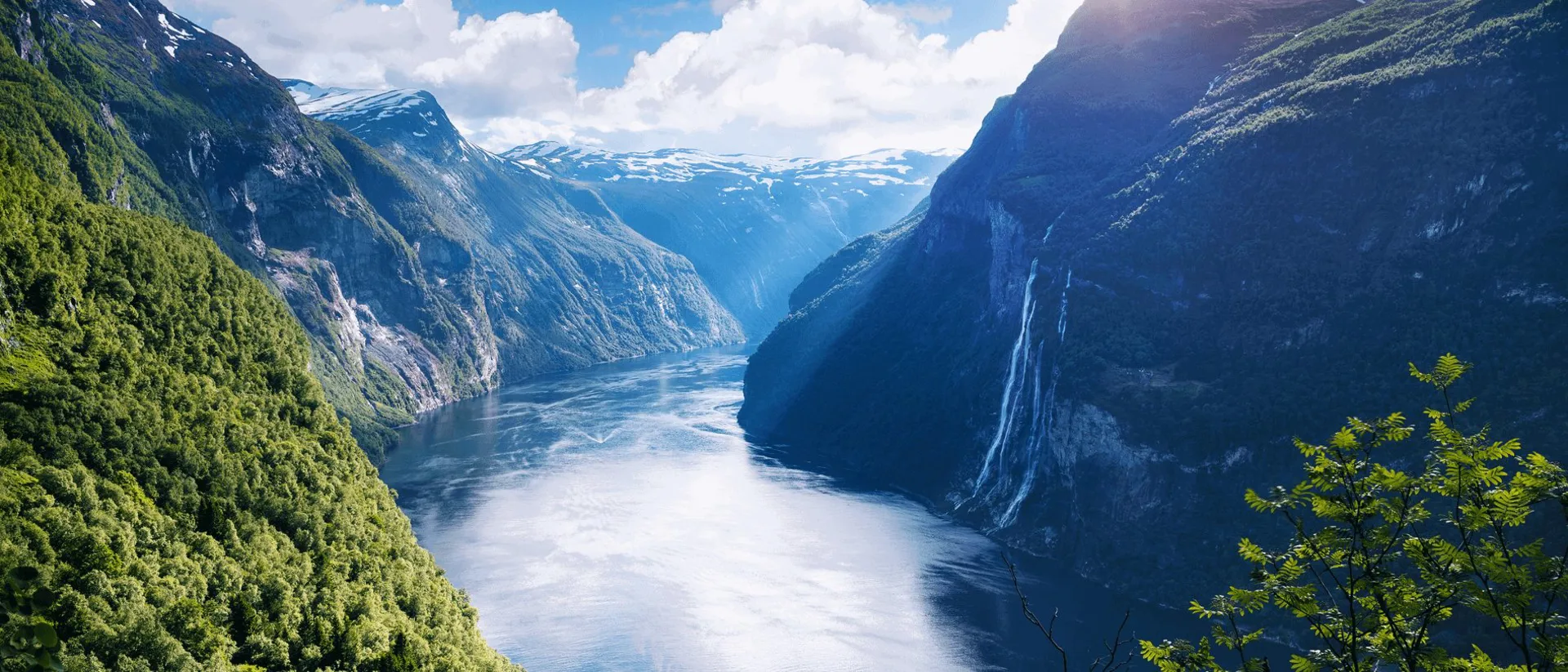 A scenic view of Geirangerfjord in Norway
