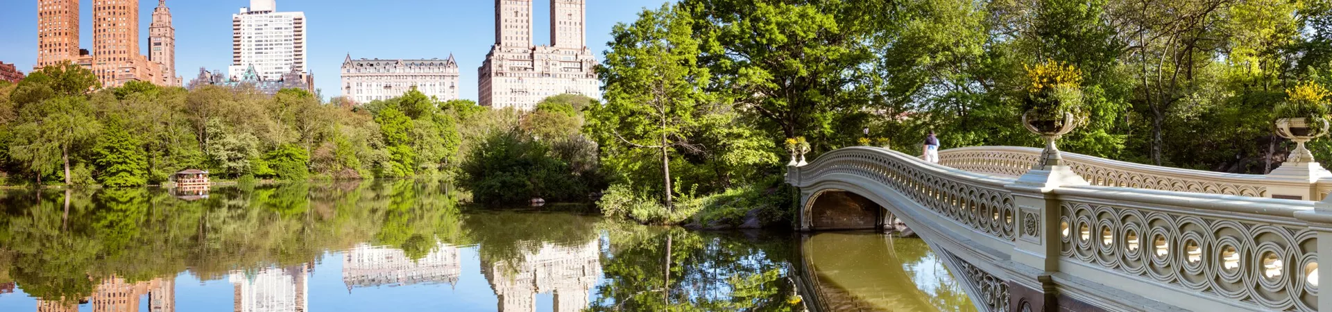 Bow Bridge during springtime in Central Park, New York City