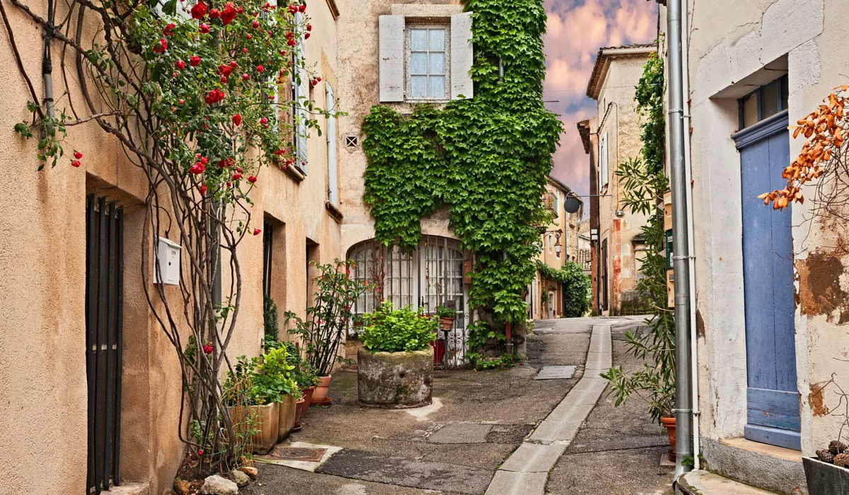 Alley in the Old Town in Provence, France 