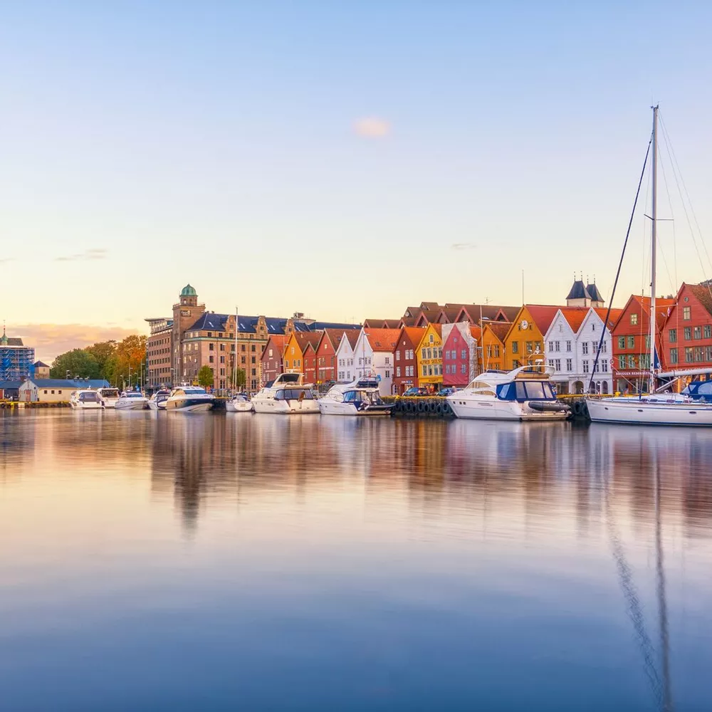Large Bergen, Norway 28 September 2019 ; Historical Building Of Bergen At Morning , UNESCO World Cultural Heritage Site 1183813089