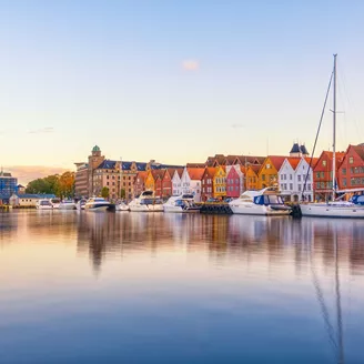 Large Bergen, Norway 28 September 2019 ; Historical Building Of Bergen At Morning , UNESCO World Cultural Heritage Site 1183813089