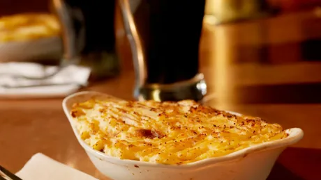 Shepherds pie with pint of stout