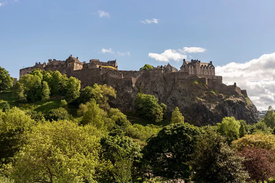Edinburgh Castle on a sunny day in Edinburgh, Scotland