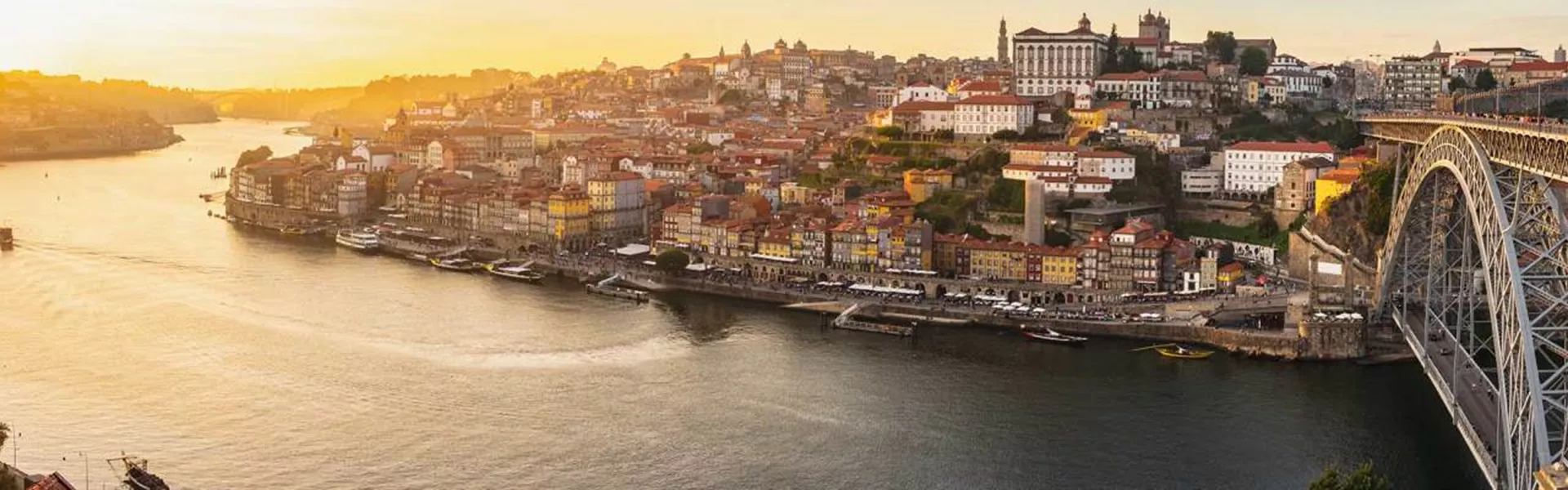 View on sunset at Porto, Portugal