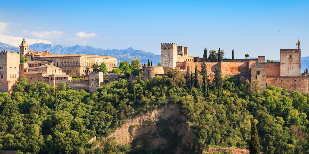 The Alhambra In Granada Spain Viewed From The Mirador De San Nicol