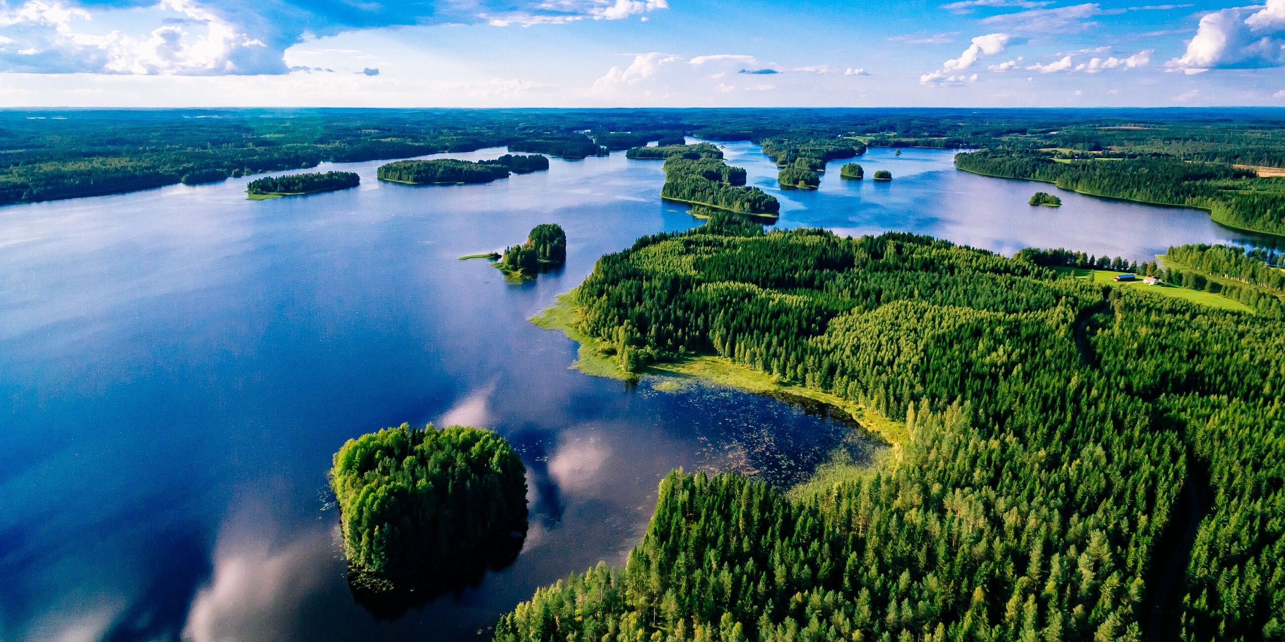Lake Saimaa surrounded by nature in Finland