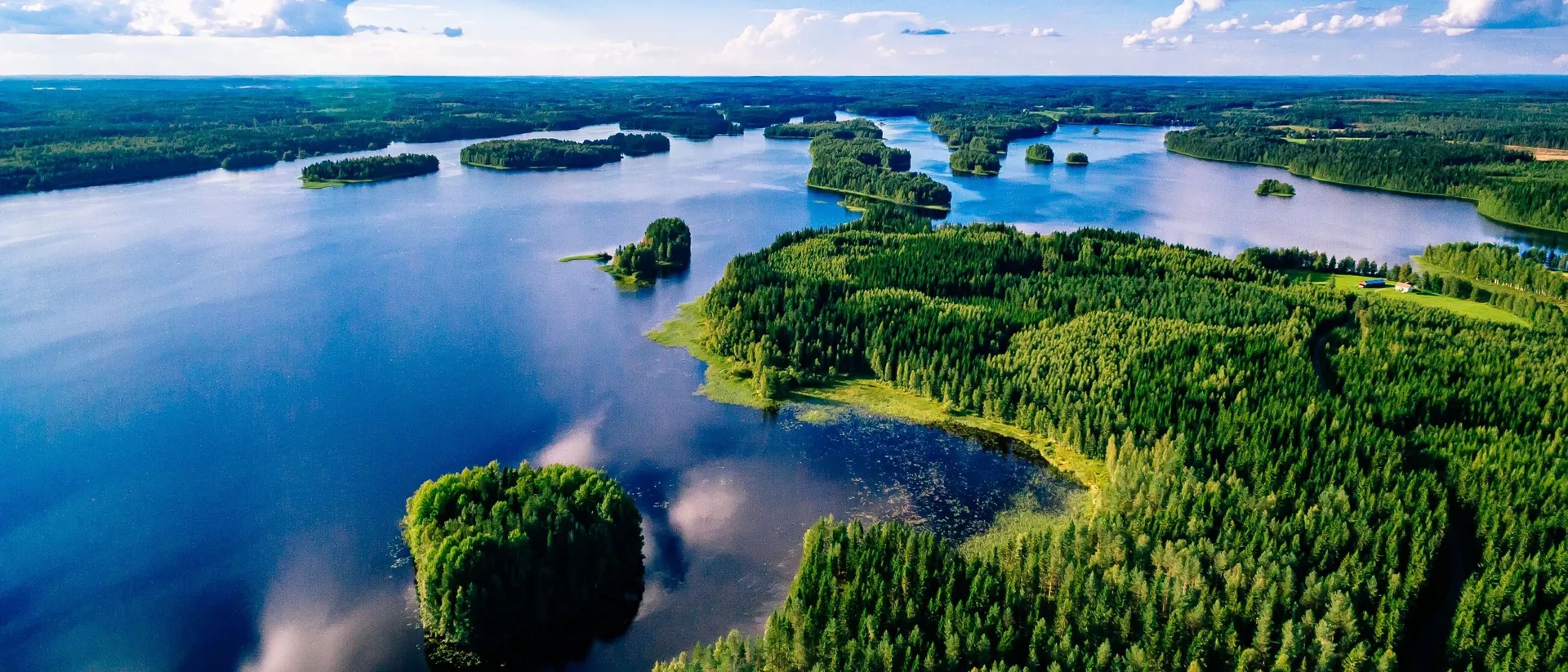 Lake Saimaa surrounded by nature in Finland