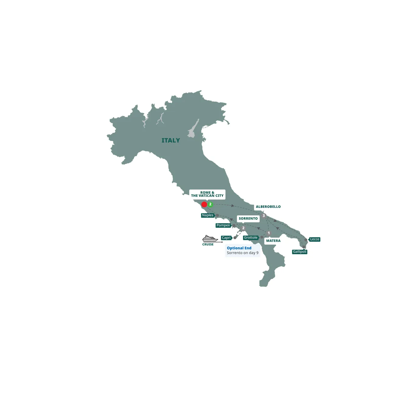 Italy Key Map Southern Italy Tour | Guided Tours | Trafalgar CA