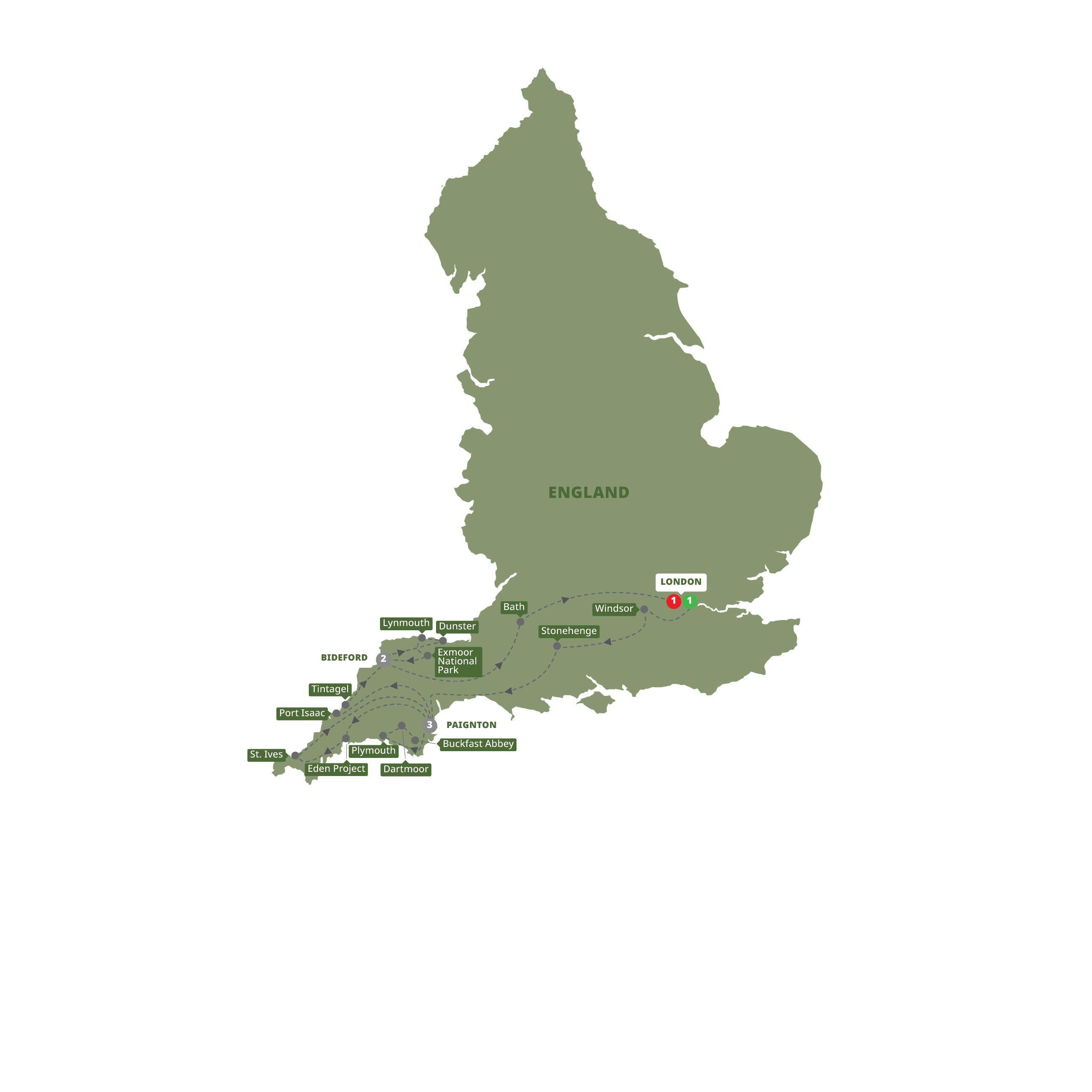The Cream of Devon and Cornwall Guided Tour US Map 2027 BCOD