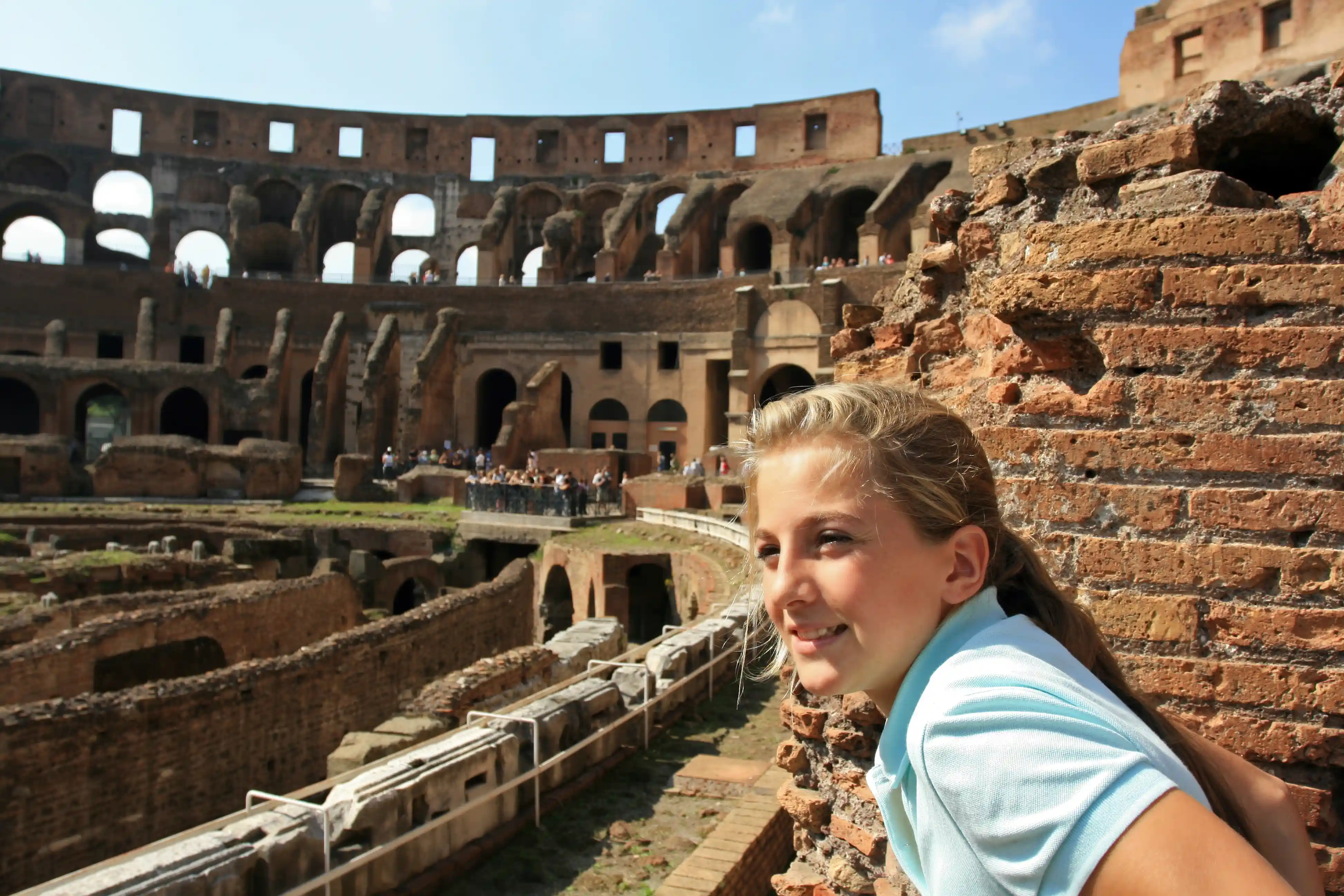 Teenage Girl Sightseeing At The Colosseum, Rome, Italy