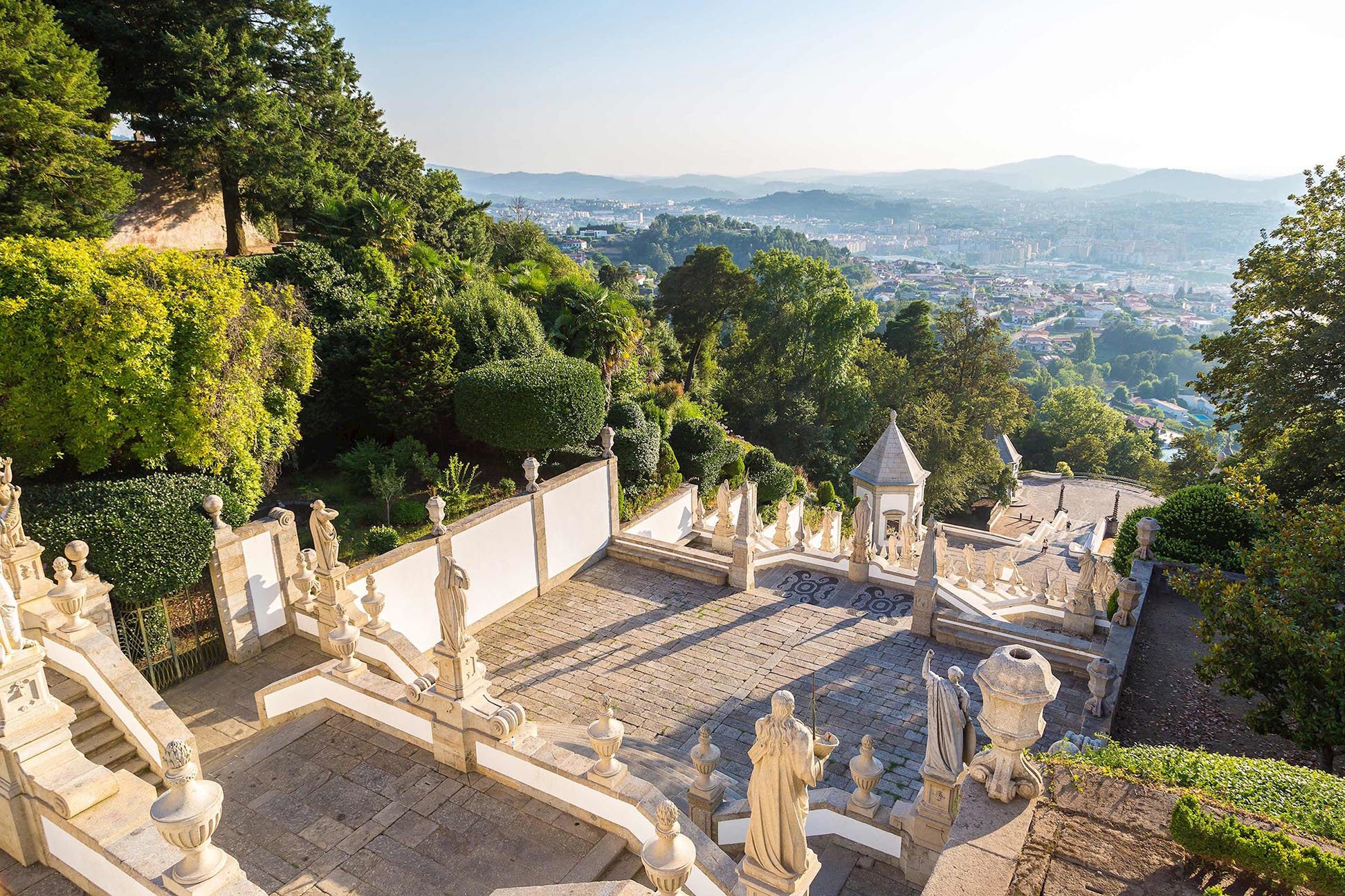 A view of Bom Jesus Sanctuary in Old Town Braga, Portugal