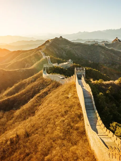 Great Wall of China at sunrise