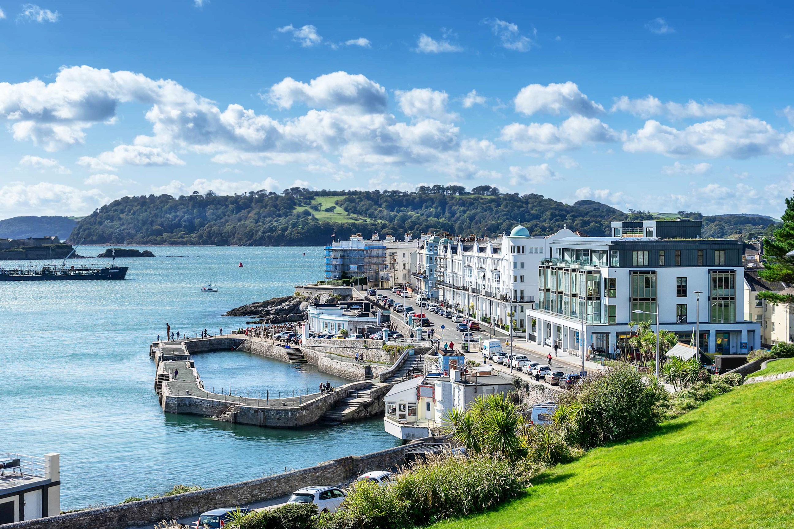 A scenic view of Plymouth, England