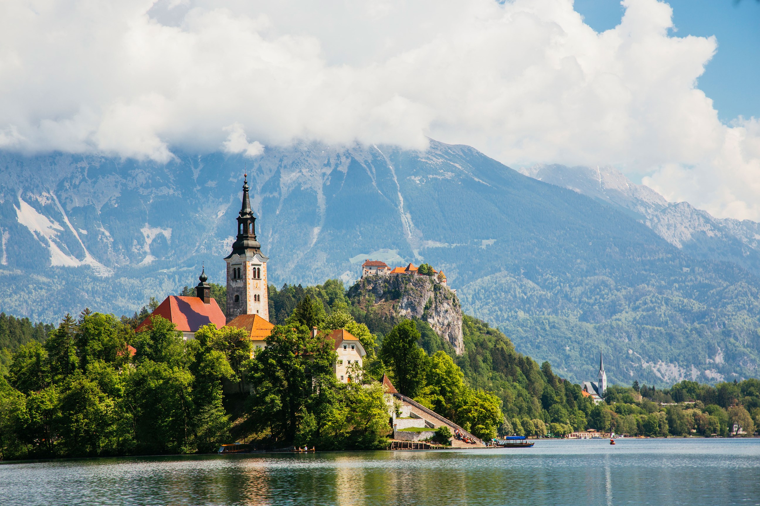 Santa Maria Church on Lake Bled in Slovenia