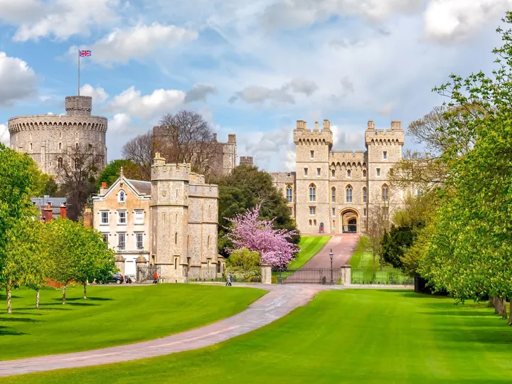 Windsor Castle in Spring, London suburbs, UK