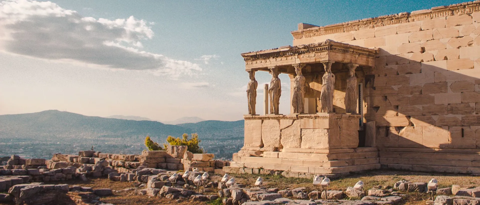 View on Acropol at sunset, Athens, Greece