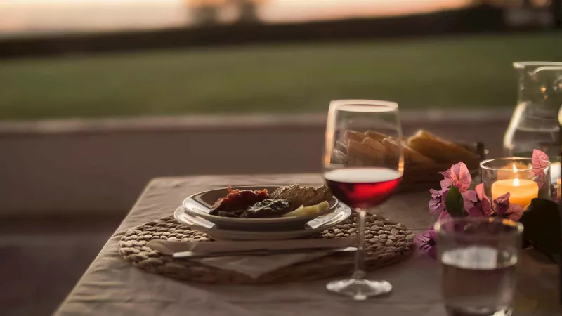 Dinner, wine and music in the Tuscan Hills, Italy