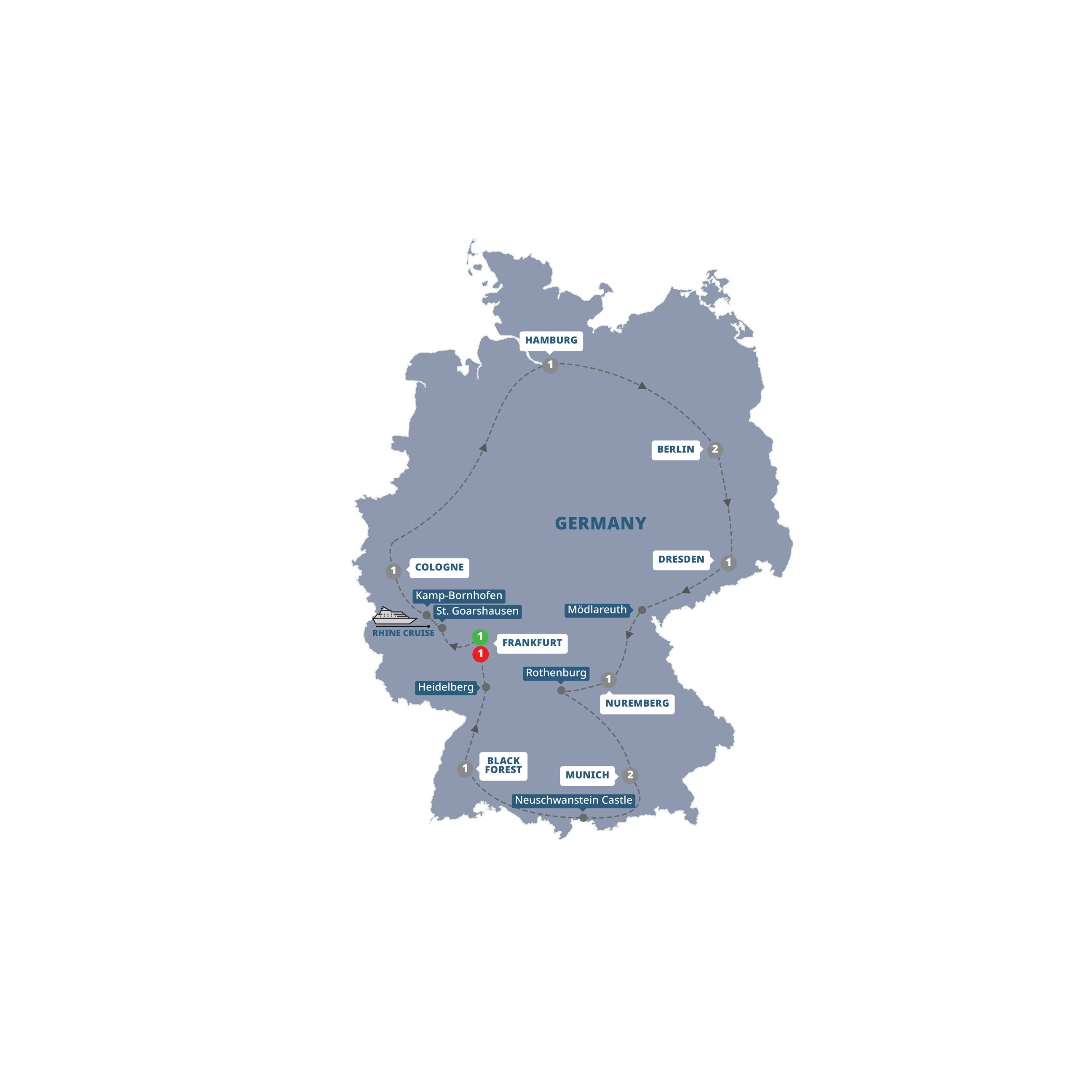 Best Germany Guided Tour Map