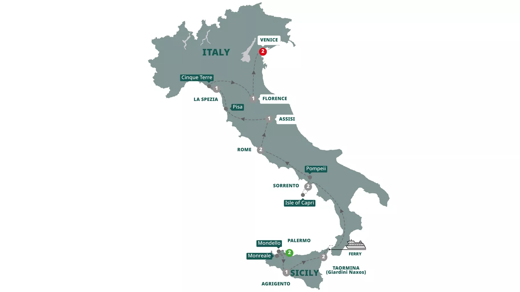 Best Italy Sicily Guided Tour Map