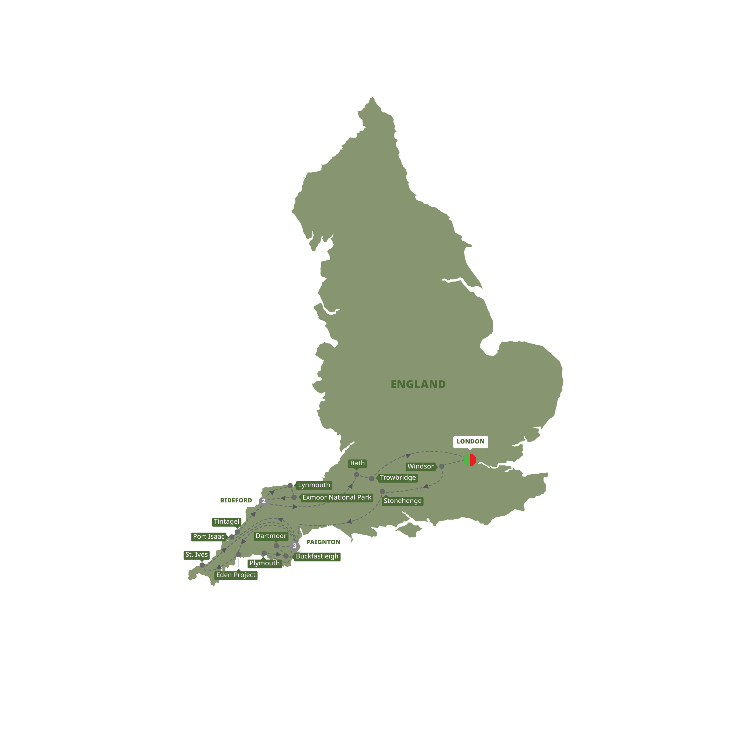 Best Devon Cornwall Guided Tour Map 2026