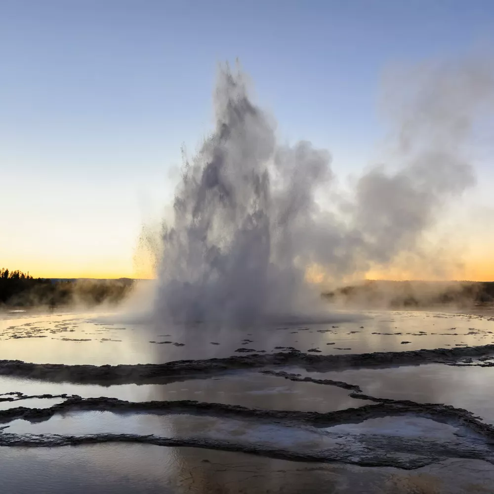 Geyser in Yellowstone National Park, Wyoming, USA