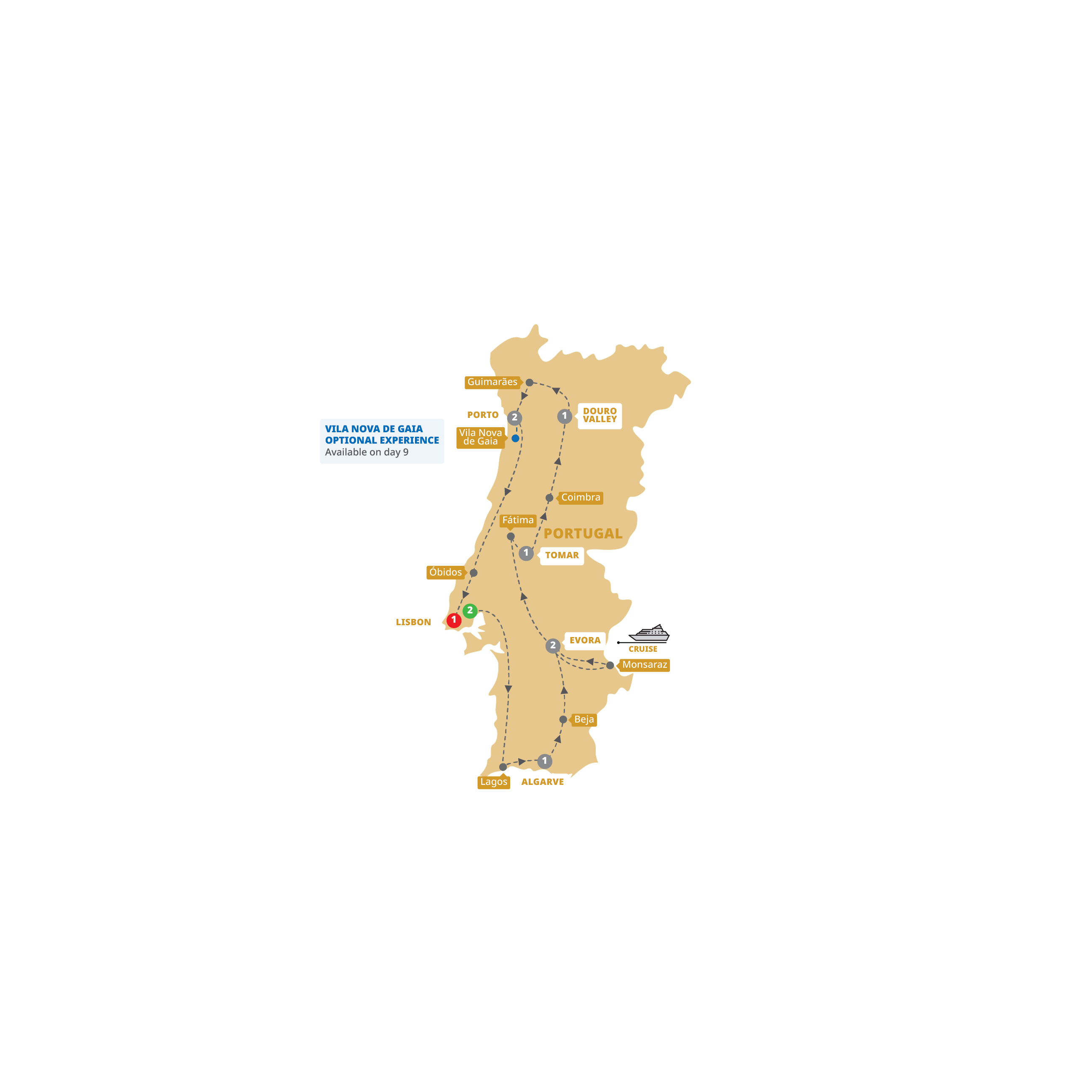 Map Country Roads Portugal Small Group Guided Tour YE928 27