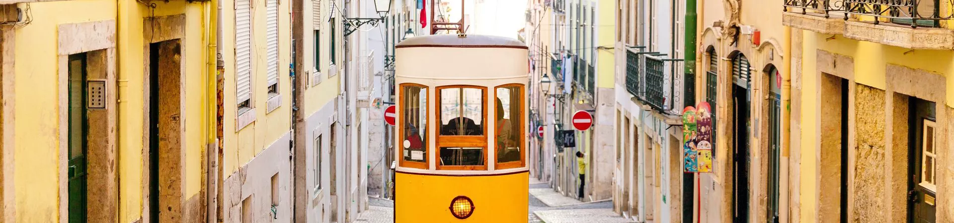 Elevador Da Bica Funicular In Lisbon, Portugal