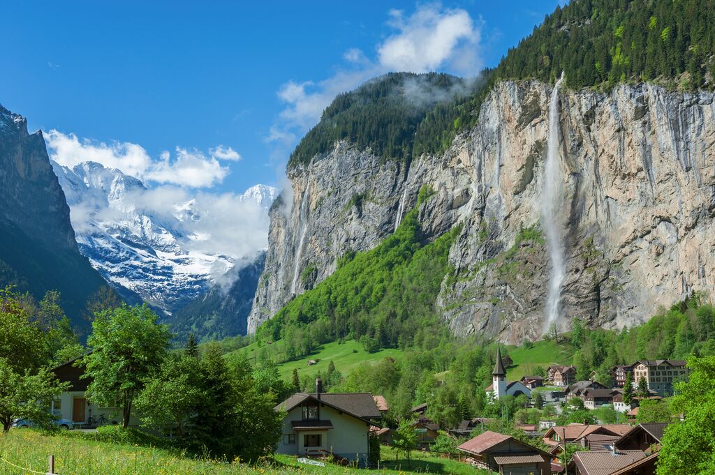 Lauterbrunnen Valley in the Bernese Alps, Switzerland