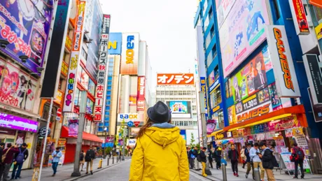 Large Tourist Walking In Akihabara Electronic Town Tokyo Japan
