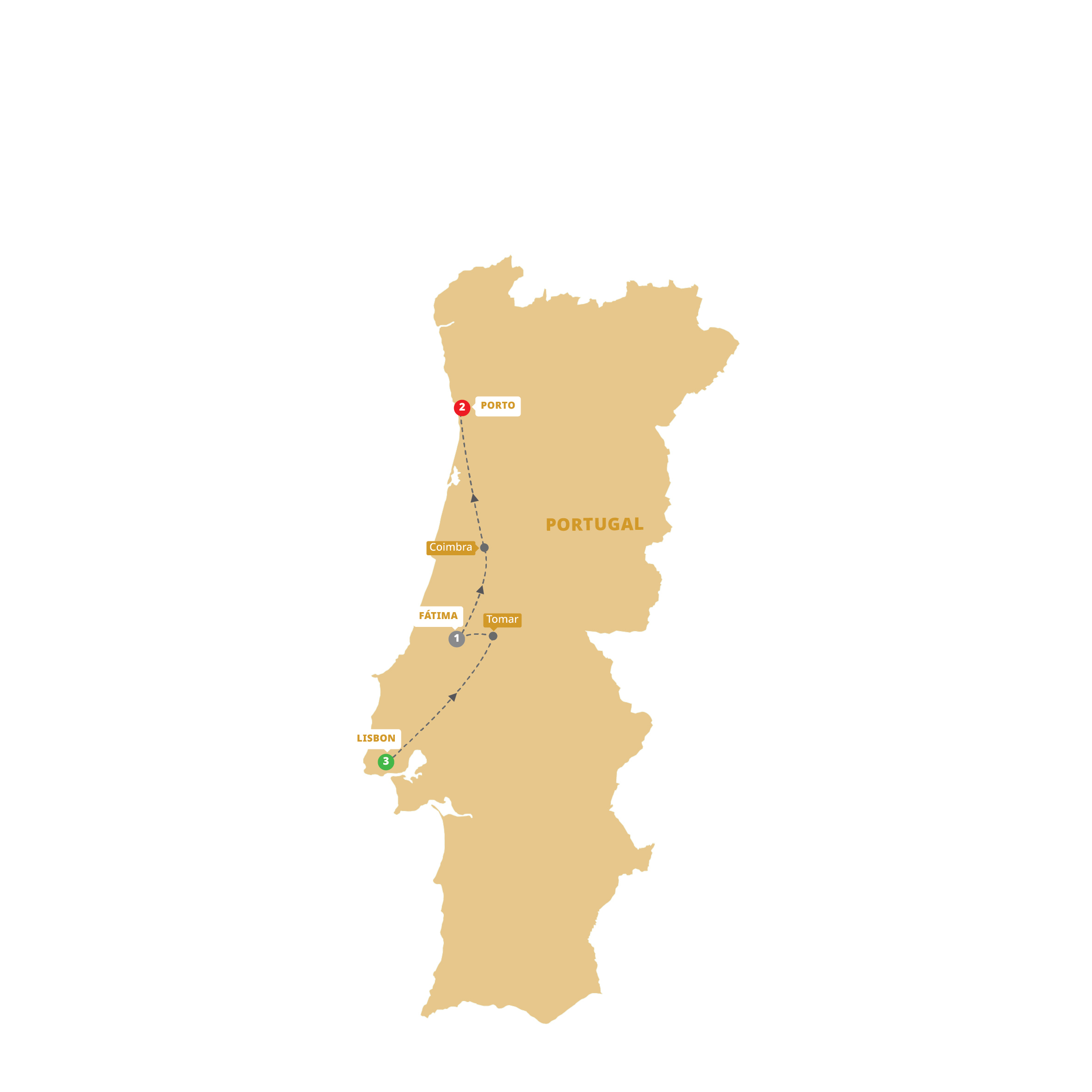Picturesque Portugal Lisbon Porto Guided Tour Map PTCS