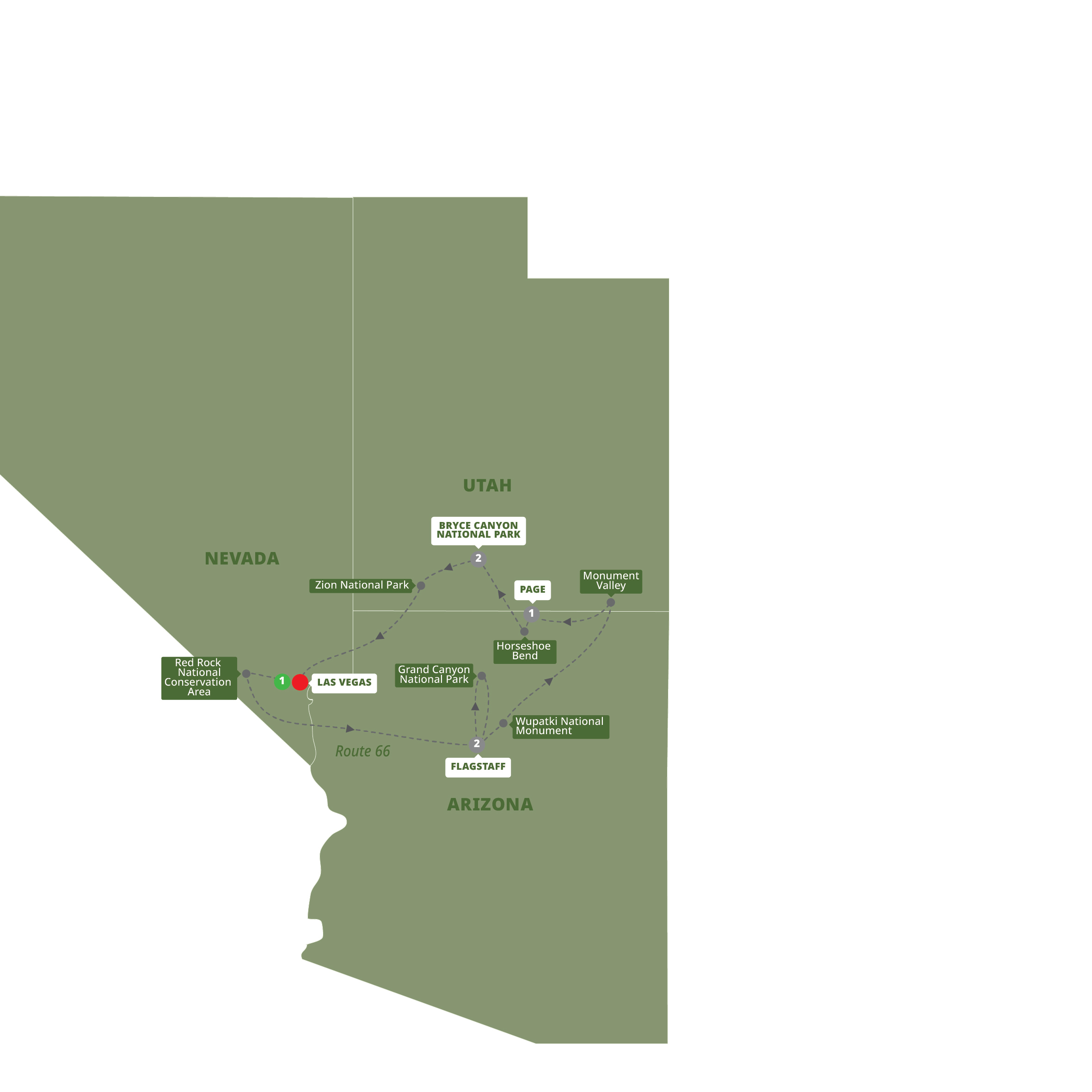 Canyon Country Showcase Guided Tour Map SCCSA