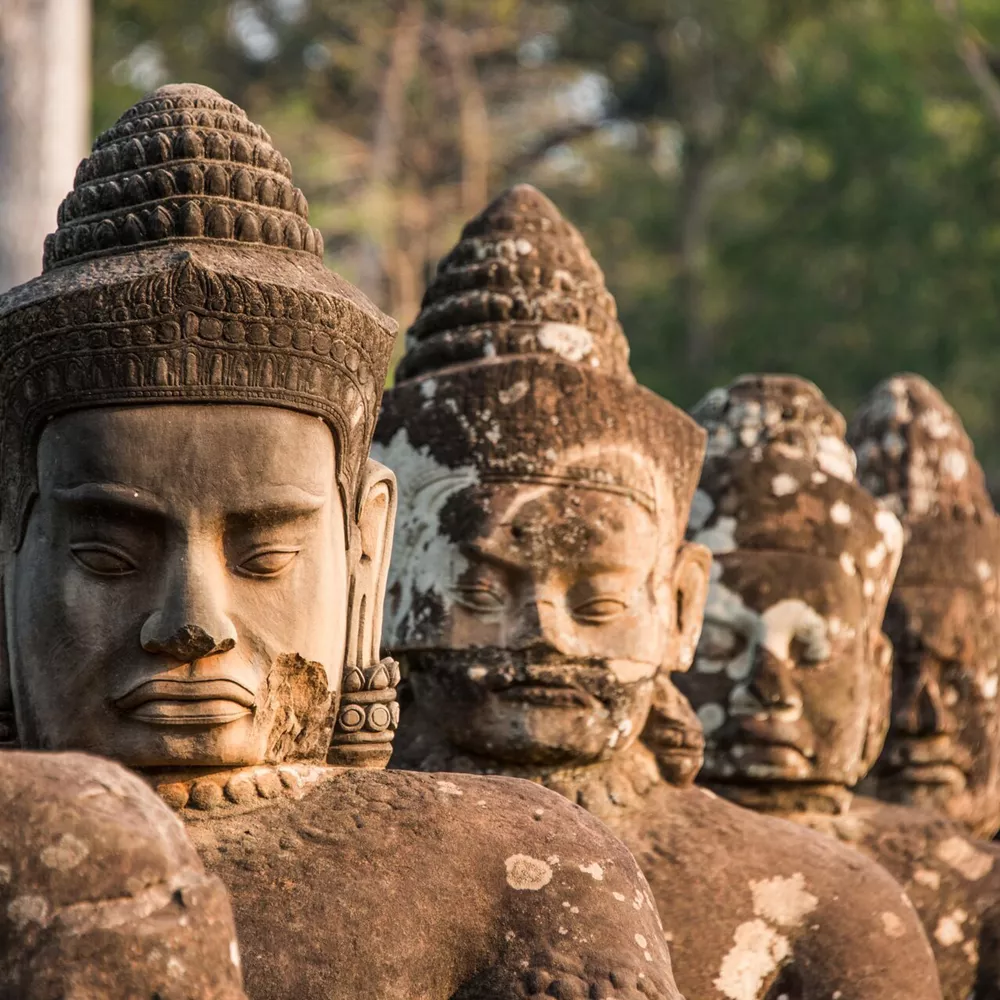 South gate of Angkor Thom Temple in Angkor Archaeological Park, Cambodia