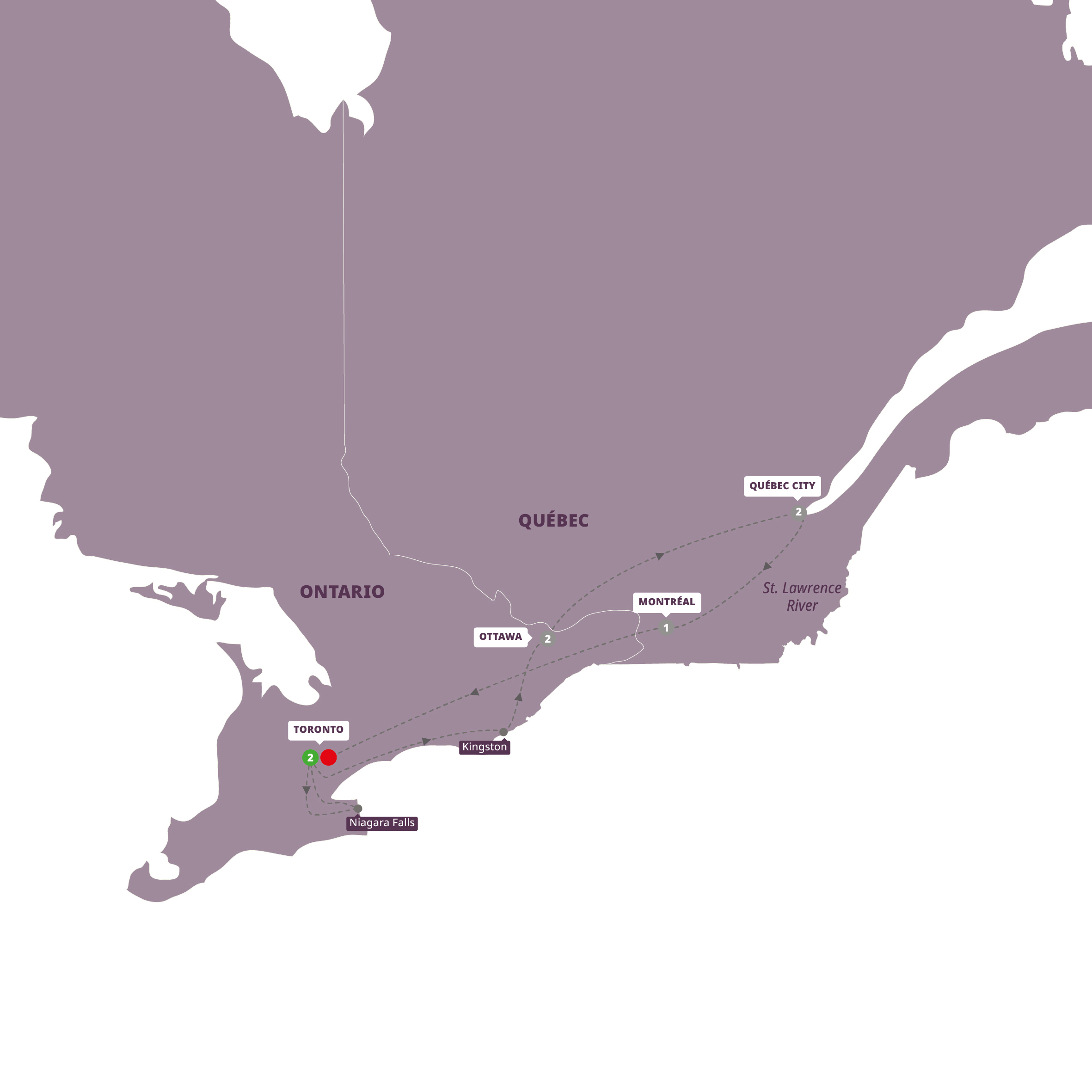 Essence Eastern Canada Toronto Toronto Guided Tour Map SEECT