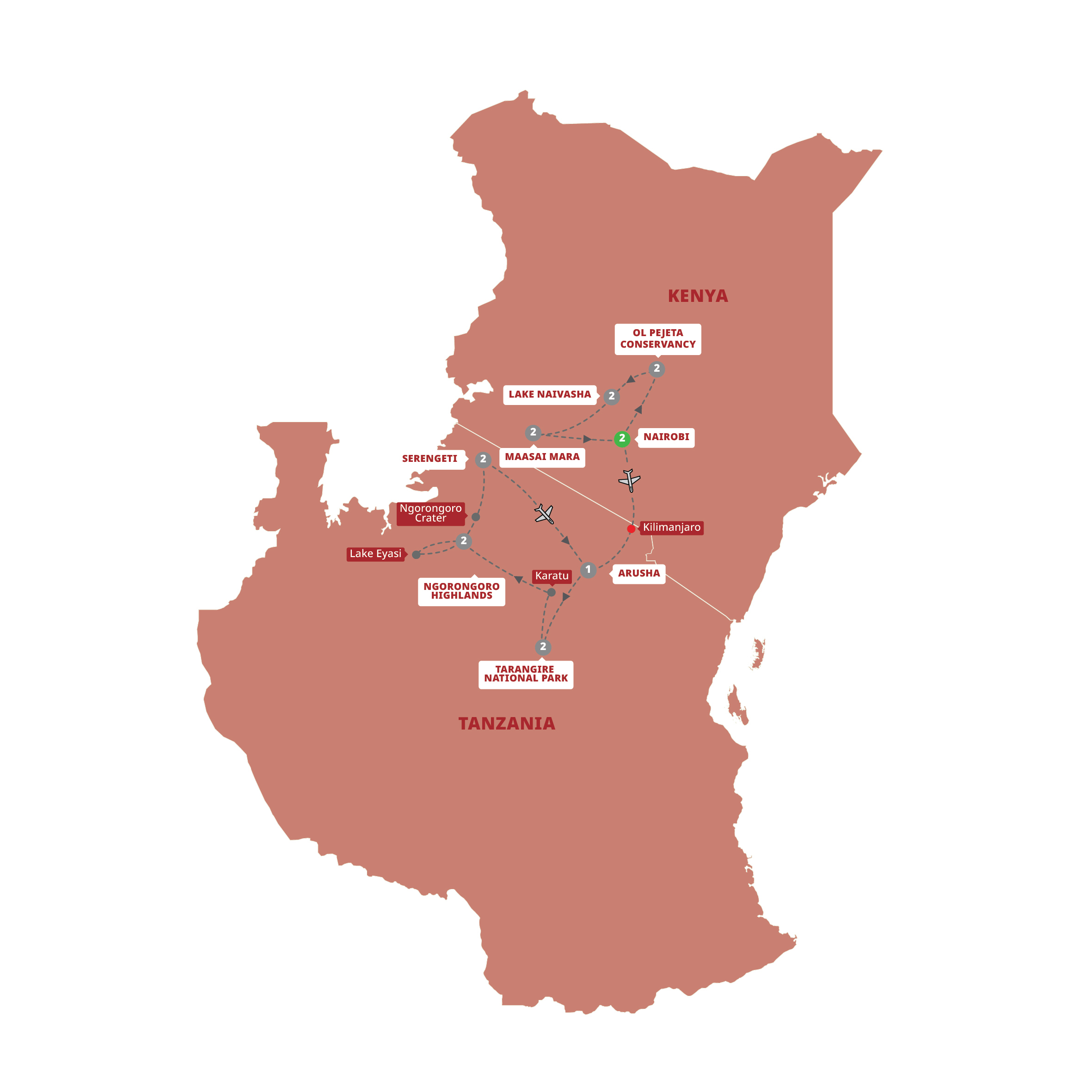 Map Kenya Safari With Tanzania Small Group Guided Tour YF675 27