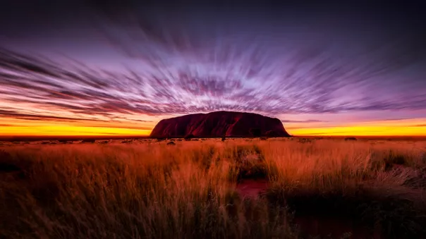 A Beautiful Sunrise In Uluru Australian Outback, Australia