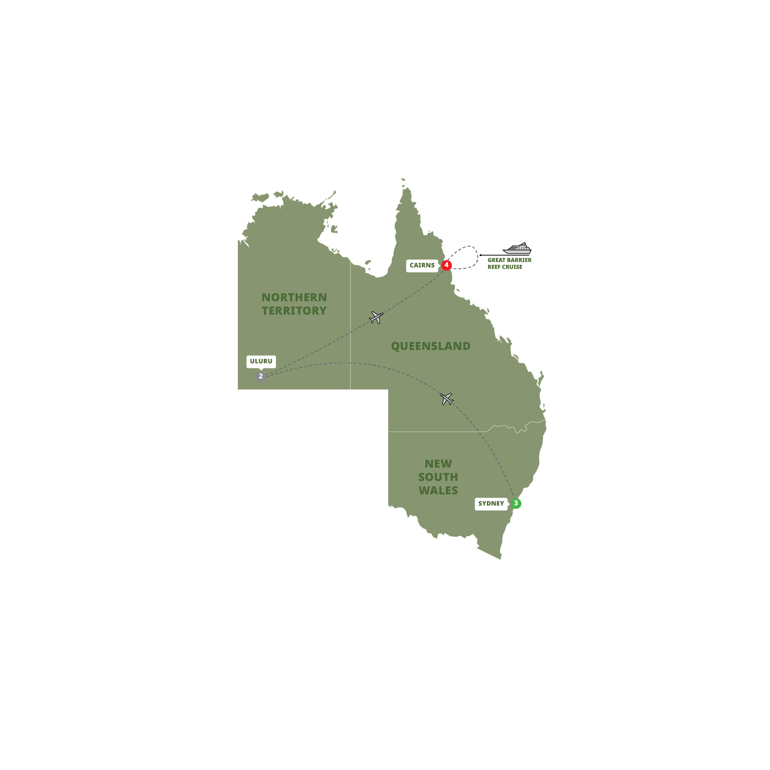 Bucket List Australia Guided Tour Map 2024 CSSUC