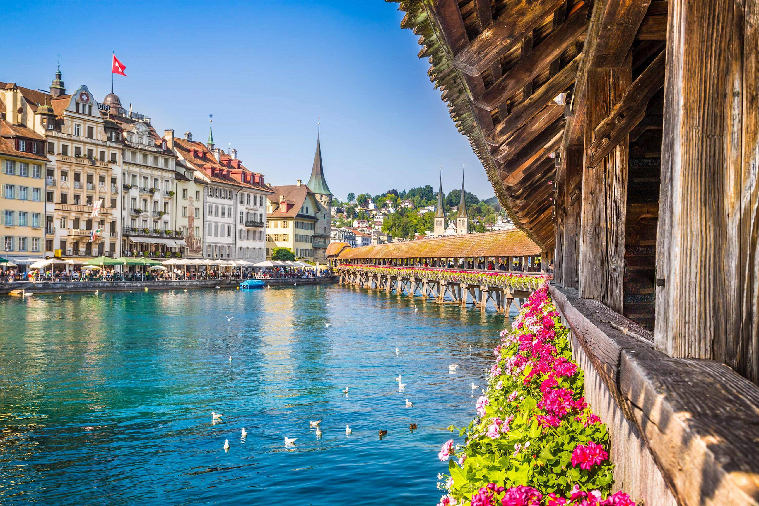 Chapel Bridge in Lucerne, Switzerland