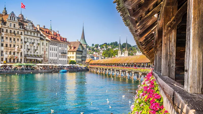 Chapel Bridge in Lucerne, Switzerland