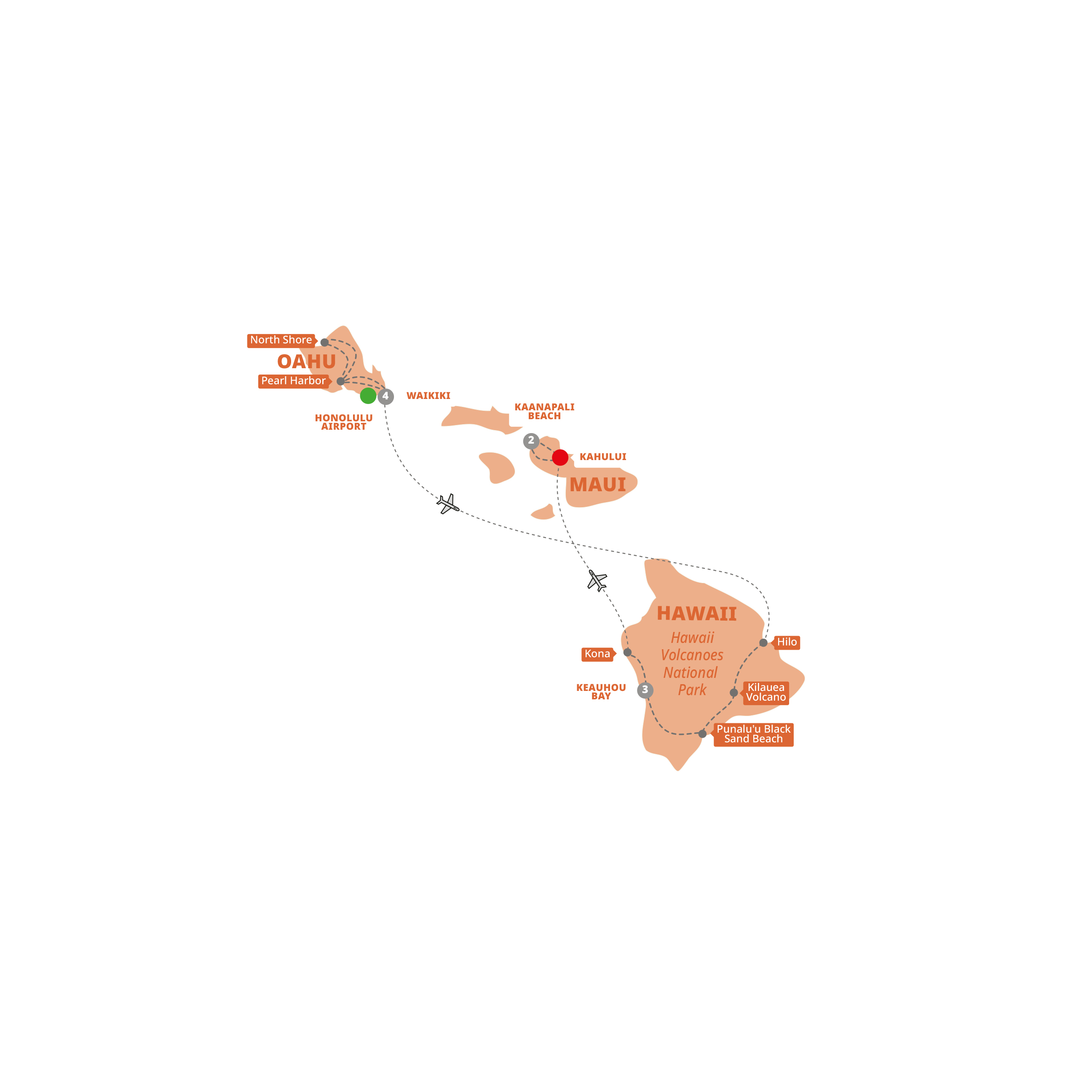 Best Hawaii Guided Tour Map