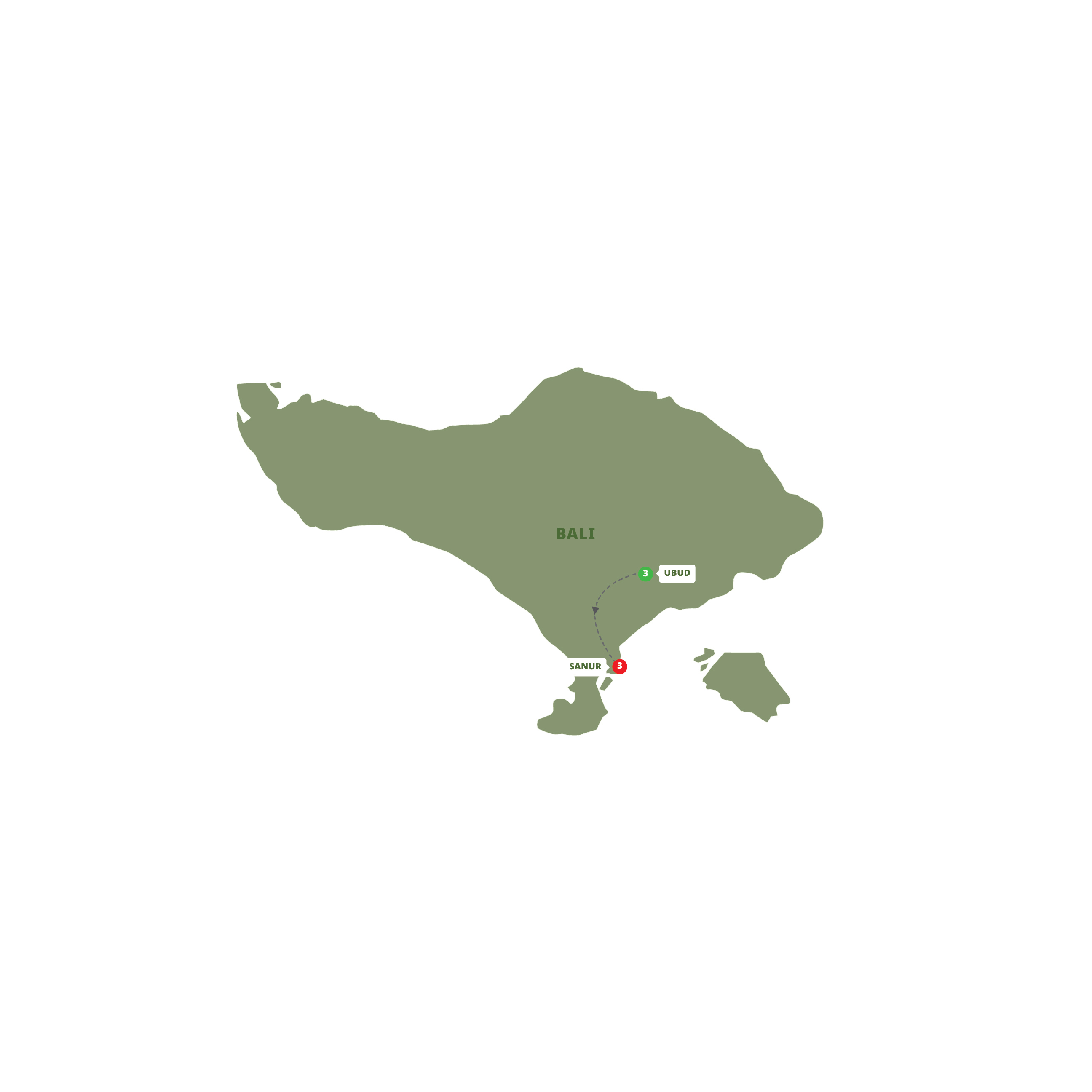 Magical Bali Guided Tour Map 2023 BAMA