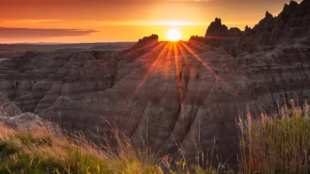 Sunset over the Badlands of South Dakota