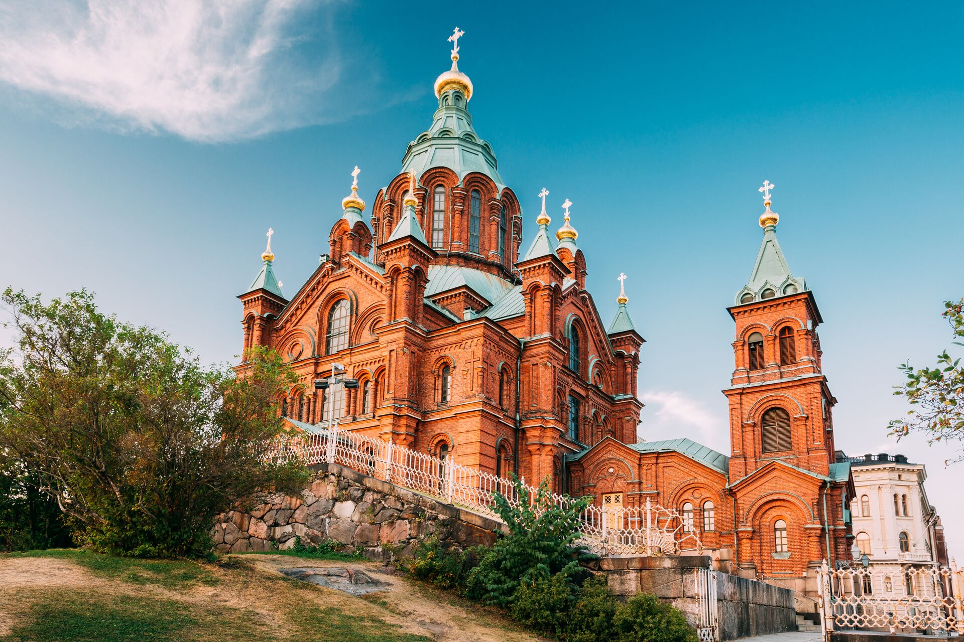 Uspenski Orthodox Cathedral in Helsinki, Finland in Summer