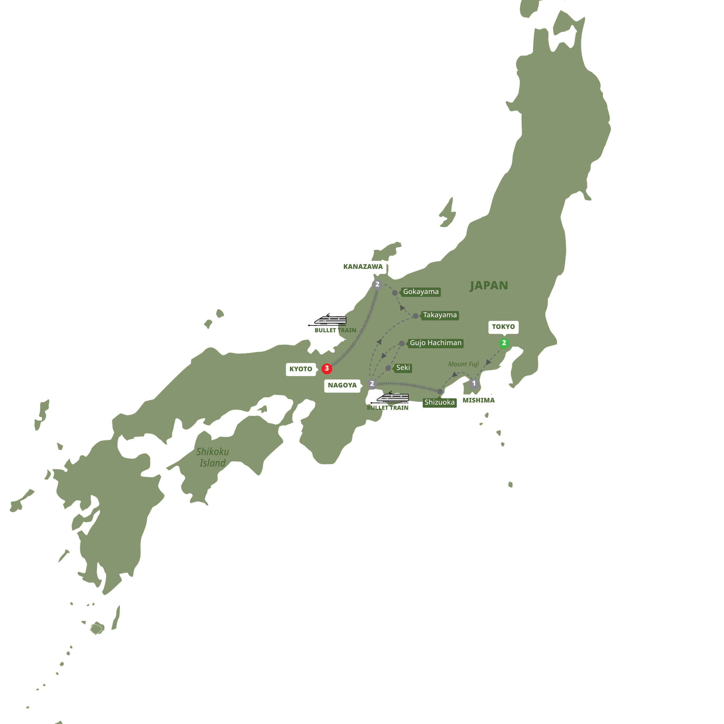 Map Wonders Of Japan Guided Tour YA612 27