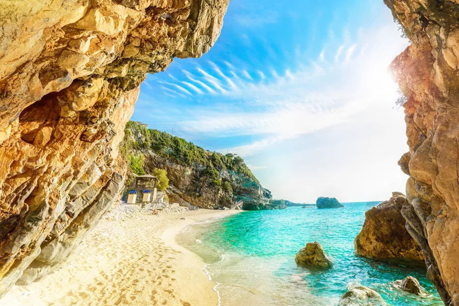 Beach on Corfu Island in Greece